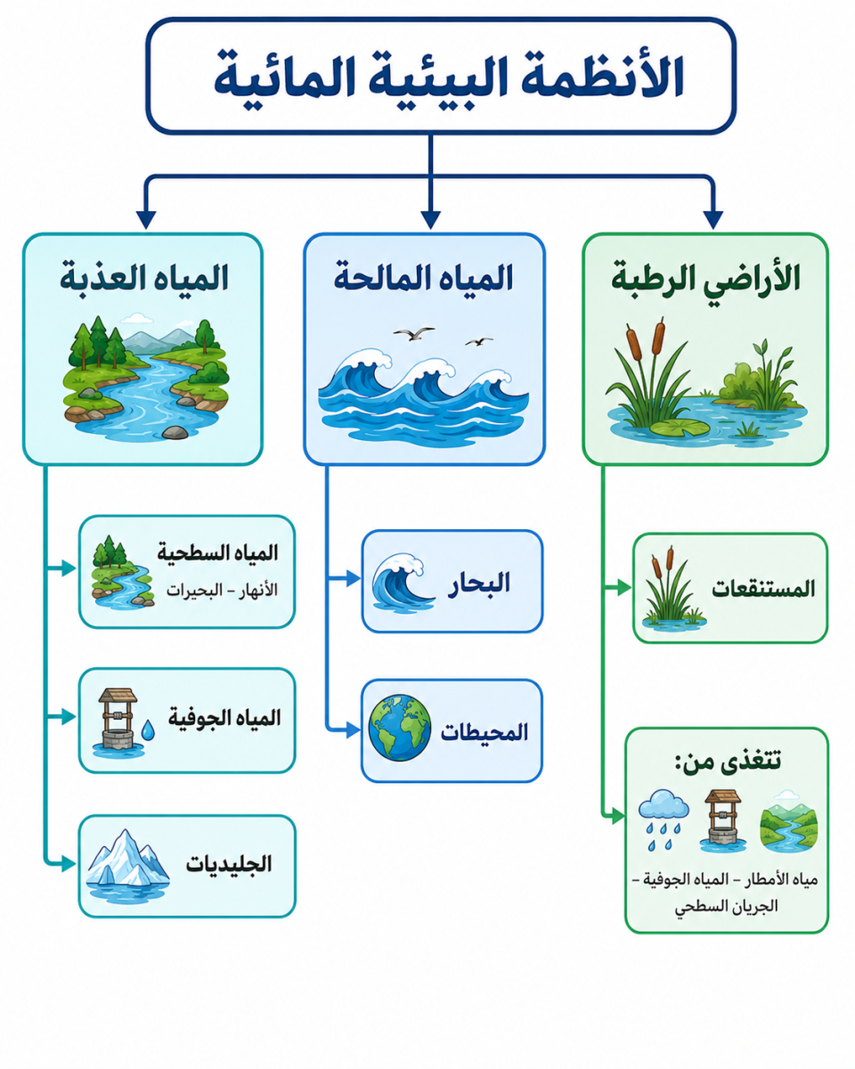 أقسام الأنظمة البيئية المائية أقسام الأنظمة البيئية المائية