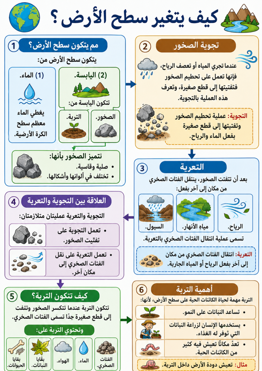 كيف يتغير سطح الأرض؟