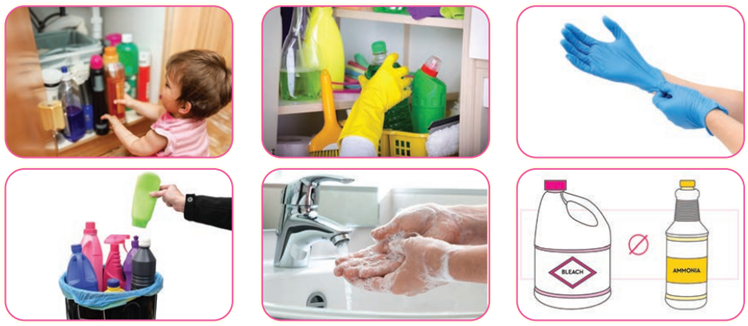 إرشادات الاستخدام الآمن لمواد التنظيف